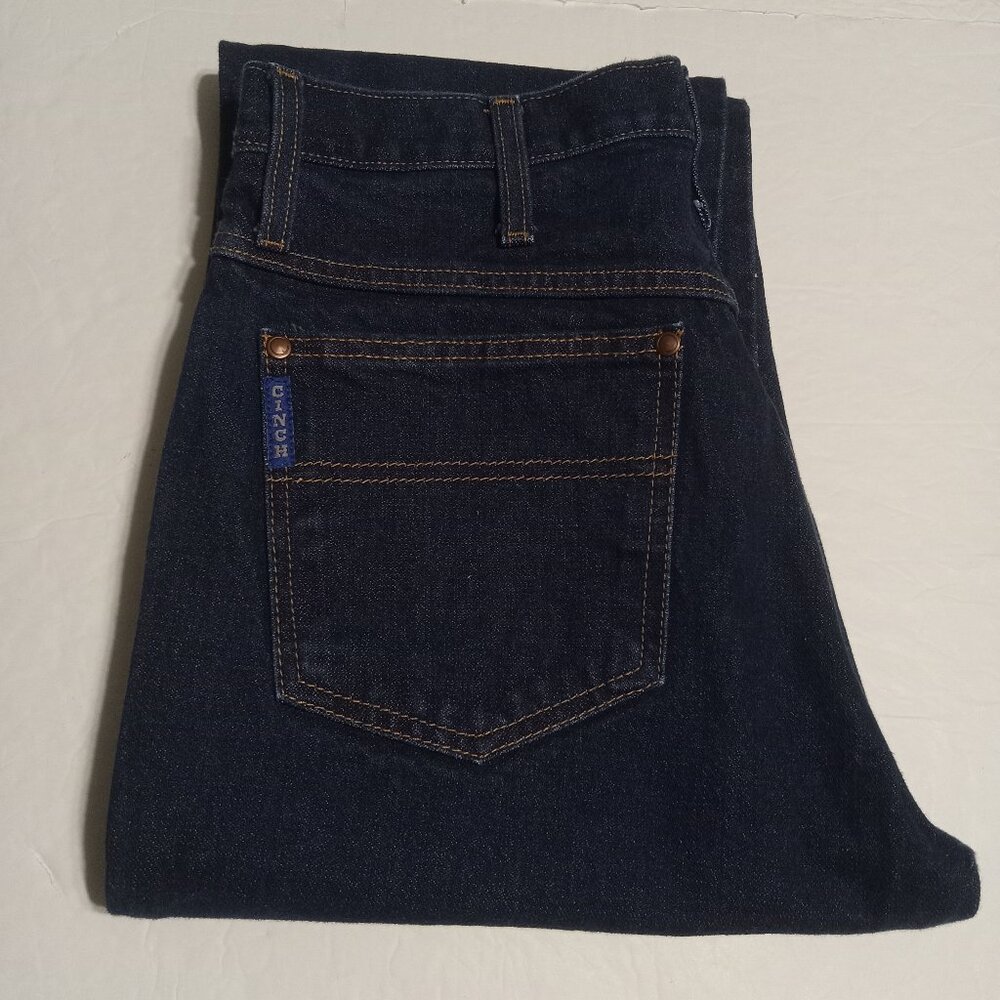 Cinch Men's Western Work Wear Dark Wash Denim Jeans WB74034 001